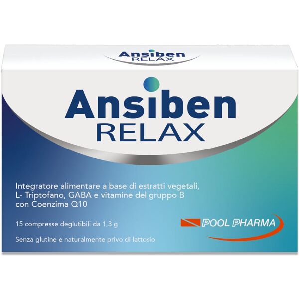 pool pharma ansiben relax integratore contro ansia e stress 15 compresse