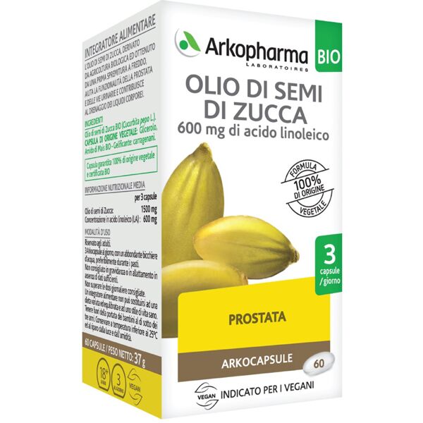 arkopharma olio di semi di zucca bio 60 capsule