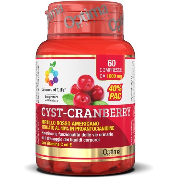 colours of life optima  cyst-cranberry 60 compresse