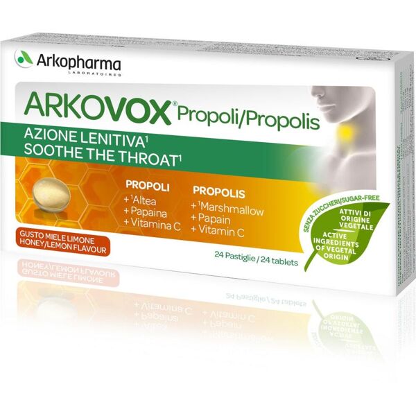 arkopharma arkovox propoli miele & limone 24 compresse