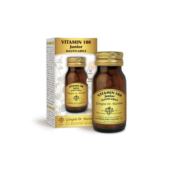 vitamin 100 junior 100 pastiglie masticabili 50 gr dr. giorgini multivitaminico per bambini