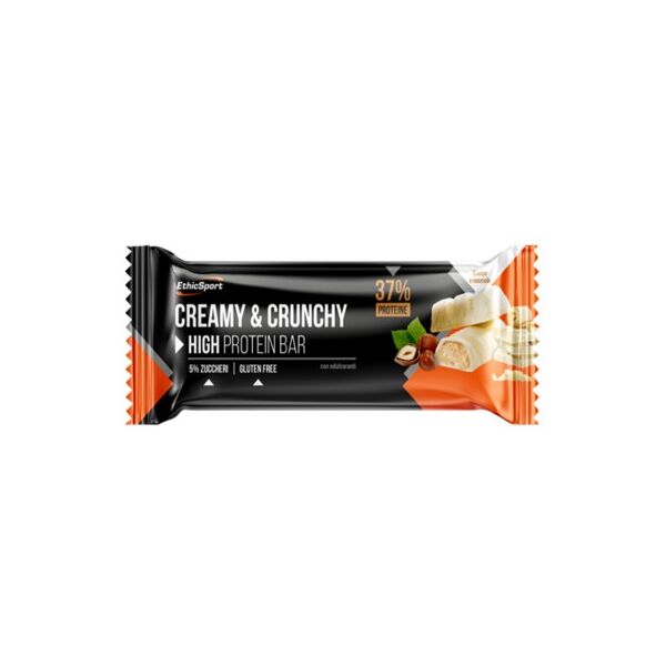 ethicsport creamy & crunchy high protein bar barrette proteiche 37% gusto bianco e nocciola