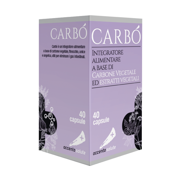 farma' srl carbo´ integratore alimentare naturale accento salute a base di carbone vegetale, estratti di finocchio, anice verde, angelica e menta 40capsule