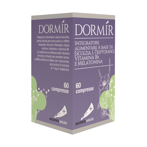 farma' srl dormi´r integratore alimentare naturale accento salute a base di escolzia, vitamina b6, l- triptofano e melatonina 60capsule