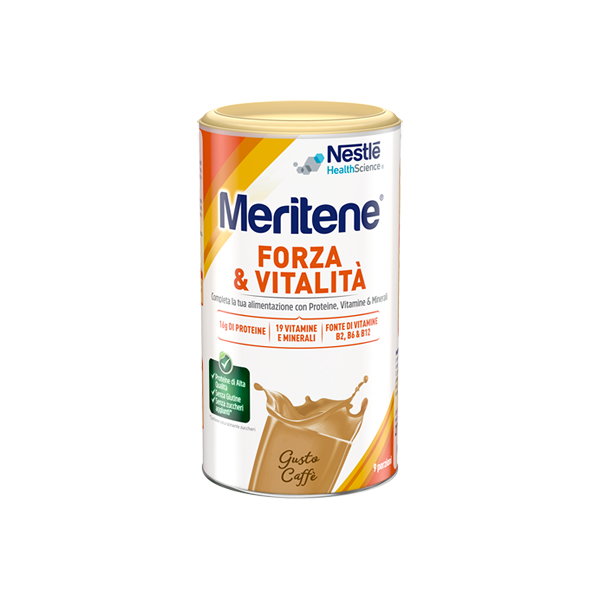 nestle' it.spa(healthcare nu.) nestle meritene forza e vitalita' polvere gusto caffe' integratore di proteine vitamine e minerali 270g