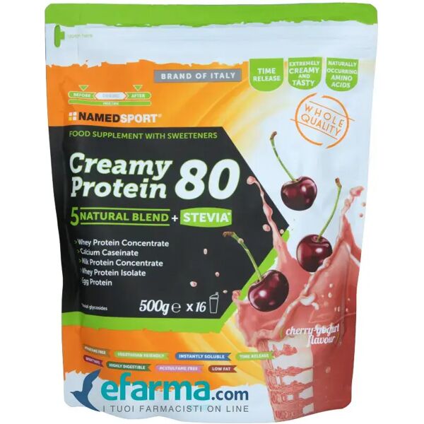 named sport creamy protein 80 cherry yogurt blend proteico 500 g