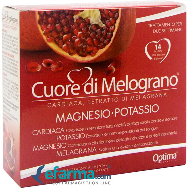 cuore di melograno optima magnesio-potassio integratore benessere cardiovascolare 14 bustine