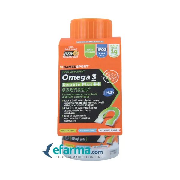named sport omega 3 double plus++ integratore di acidi grassi 60 soft gel