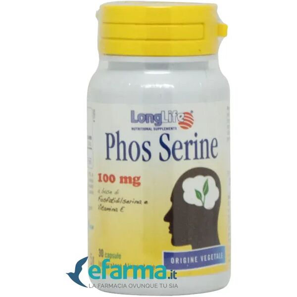 longlife long life phos serine integratore fosfatidilserina 30 capsule