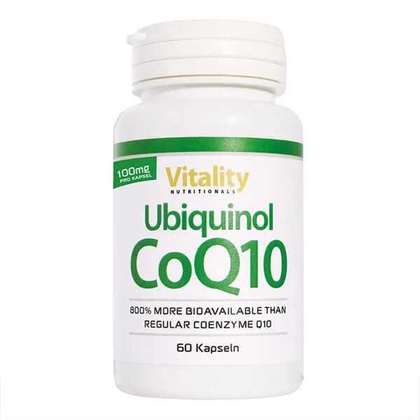 vitality nutritionals ubiquinol coq10 100mg alta dose integratore di coenzima q10 60 capsule