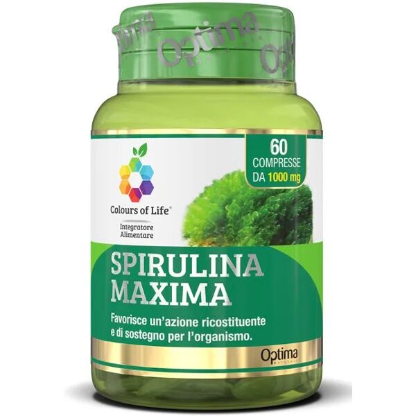 colours of life optima spirulina maxima integratore ricostituente 60 compresse