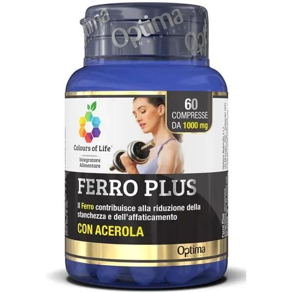 colours of life optima naturals ferro plus con acerola integratore difese immunitarie 60 compresse