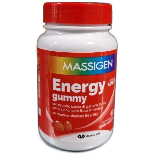 massigen energy gummy adulti integratore per stanchezza fisica e mentale 60 caramelle gommose