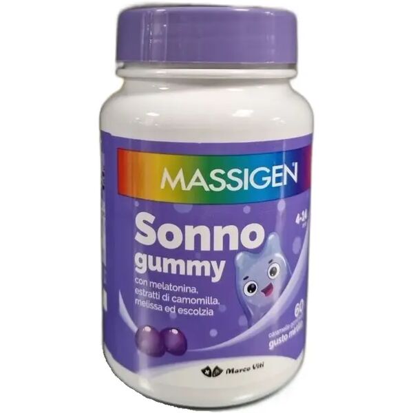 massigen sonno gummy bambini integratore per il sonno con melatonina bambini 60 caramelle gommose