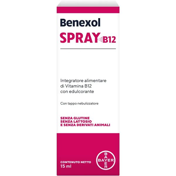 benexol spray integratore alimentare di vitamina b12 ad alto dosaggio, con edulcorante, flacone da 15 ml