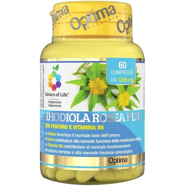 colours of life optima naturals rhodiola rosea plus integratore tono dell’umore 60 compresse