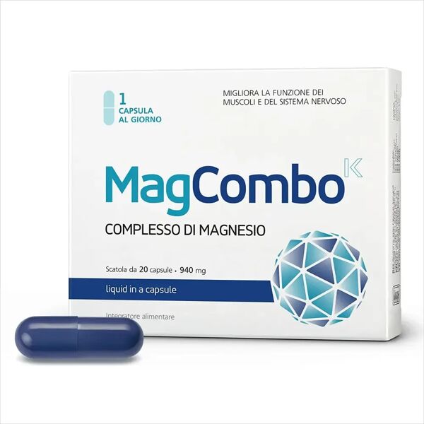 magcombok integratore di magnesio per funzione muscolare e sistema nervoso 20 capsule