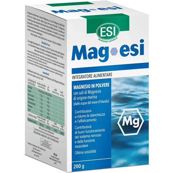 esi mag- integratore di magno in polvere per stanchezza ed affaticamento barattolo da 200 g