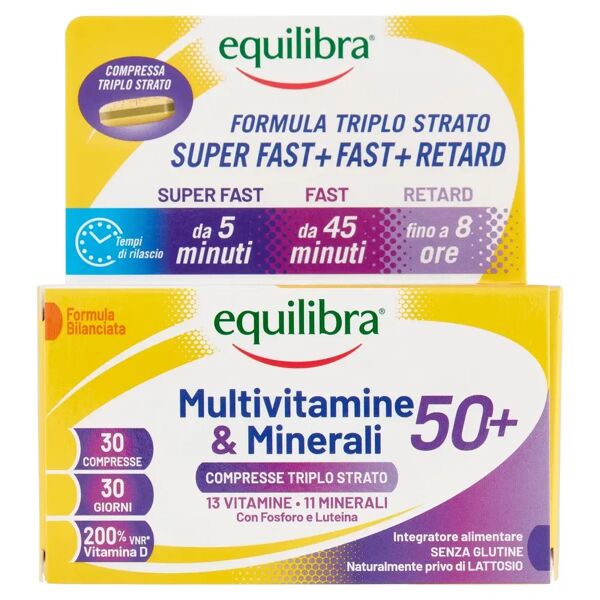 equilibra multivitamine & minerali 50+ integratore di vitamine e minerali 30 compresse