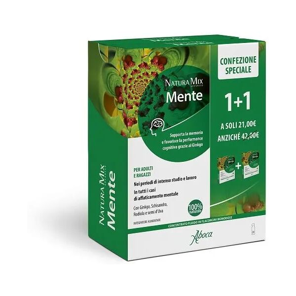 aboca natura mix advanced mente integratore funzione cognitiva promo bipacco 10+10 flaconcini in regalo