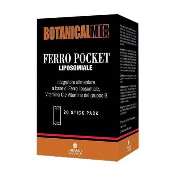 botanicalmix ferro pocket liposomiale integratore per carenza di ferro 20 stick pack