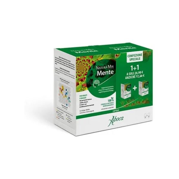 aboca natura mix advanced mente integratore per studio e lavoro promo bipacco 2 barattoli da 50 capsule