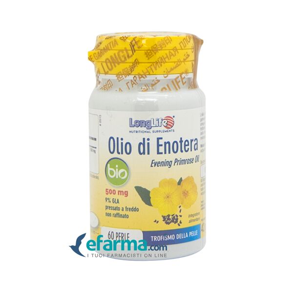 longlife olio di enotera bio 500 mg integratore per la pelle 60 perle