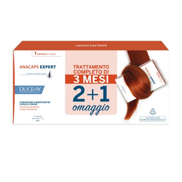 ducray anacaps expert trio integratore per capelli e unghie promo 3x30 capsule