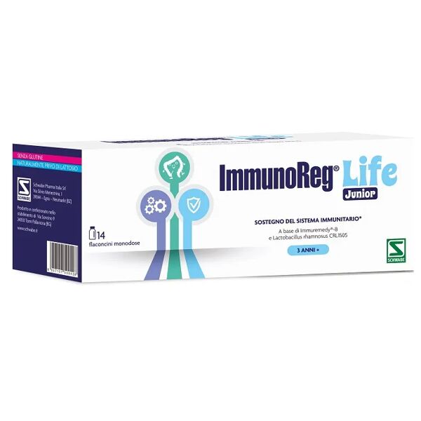 schwabe pharma italia immunoreg life junior integratore per difese immunitarie 14 flaconcini