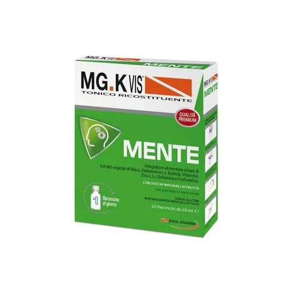 pool pharma mg-k vis mente integratore tonico ricostituente 10 flaconcini