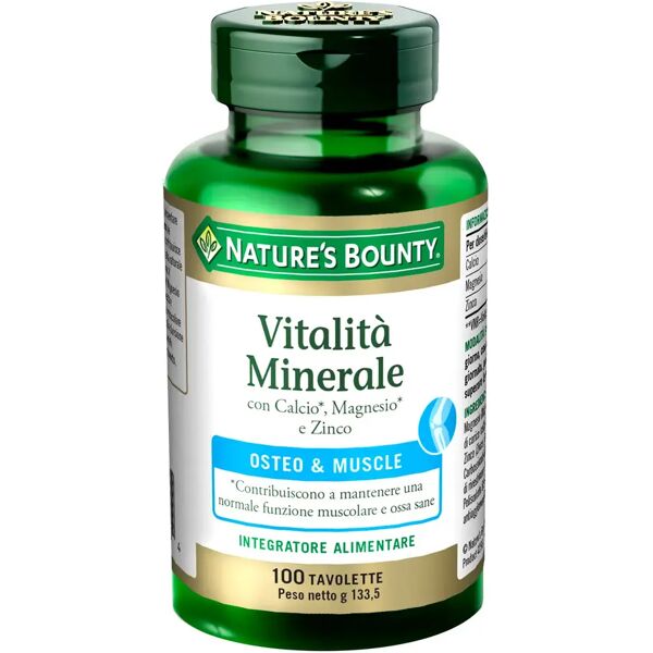 nature's bounty vitalita' minerale integratori muscoli e ossa 100 tavolette