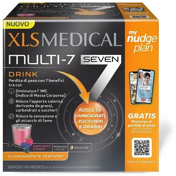 xls medical multi-7 drink perdita e controllo del peso 60 stick liquidi da bere