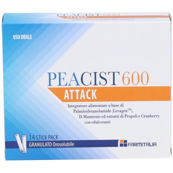 farmitalia srl peacist 600 attack integratore per infezioni vie urinarie 14 bustine