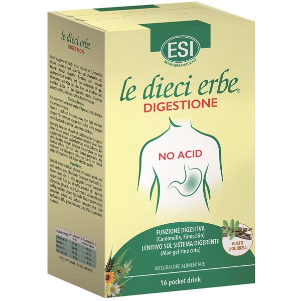 esi le dieci erbe digestione no acid 16 pocket drink gusto liquirizia 20 ml