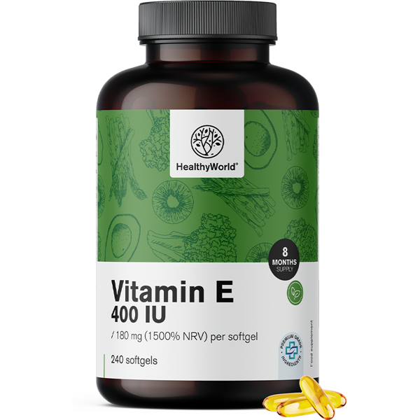 healthyworld vitamina e 400 u.i., 240 capsule molli