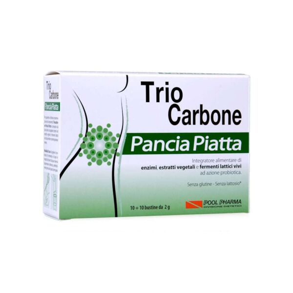 pool pharma trio carbone pancia piatta 10 + 10 bustine da 2 g