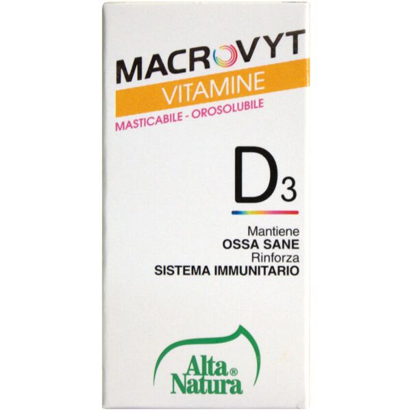 alta natura macrovyt - vitamine d3 60 compresse da 400 mg fragola