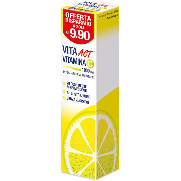 linea act vita act vitamina c 20 compresse effervescenti limone