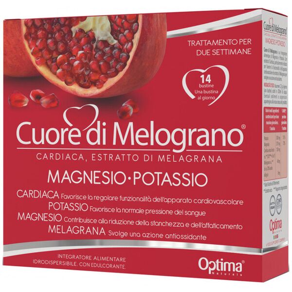 optima cuore di melograno - magnesio-potassio 14 bustine da 3,7 grammi