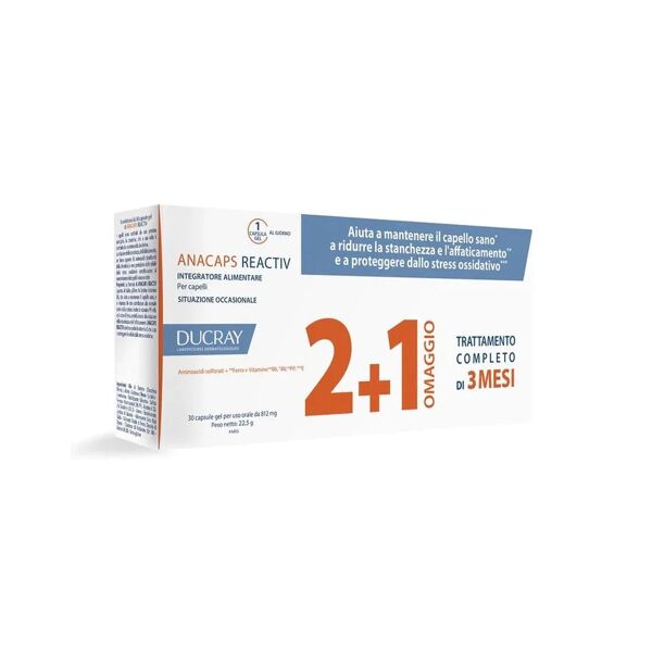 ducray anacaps - reactiv 3 confezioni da 30 capsule