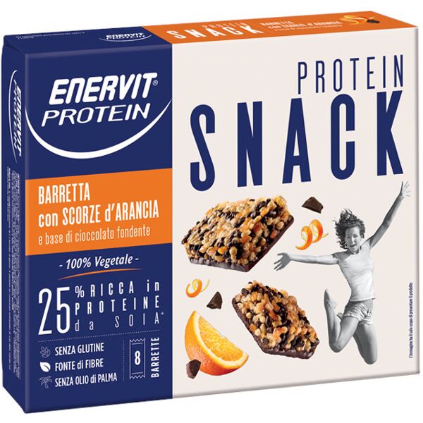 enervit protein snack 8 barrette da 25/30 grammi cereali e gocce di cioccolato con base cioccolato fondente