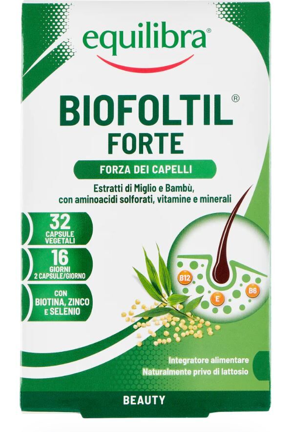 Equilibra ®-9 confezioni da 32 capsule vegetali Integratore Biofoltil Forte Vegicaps per Capelli e Unghie