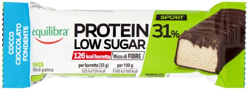 Equilibra ®- 24 barrette da 35 g Protein 31% Low Sugar Cocco Cioccolato Fondente