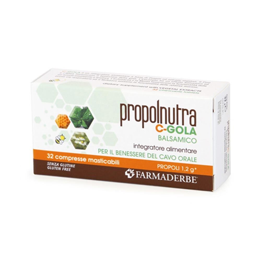 Farmaderbe Propolnutra - C Gola Balsamico Integratore Alimentare, 32 Compresse