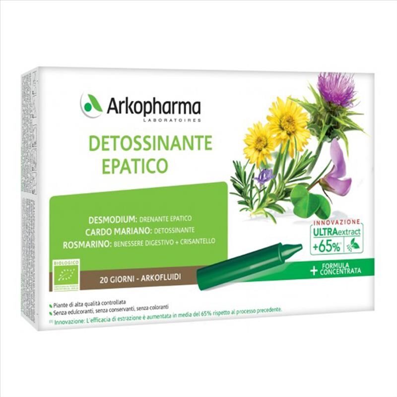 Arkopharma Arkofluidi Detossinante Epatico Bio Integratore Alimentare 20 Fiale