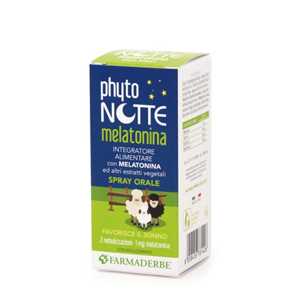 Farmaderbe Phyto Notte - Melatonina SOS Spray Orale, 30ml