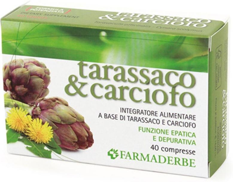 Farmaderbe Tarassaco e Carciofo Integratore Alimentare, 40 Compresse