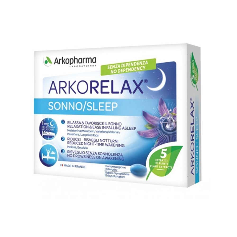 ArkoPharma ArkoRelax - Sonno Integratore Favorisce il Sonno, 30 Compresse