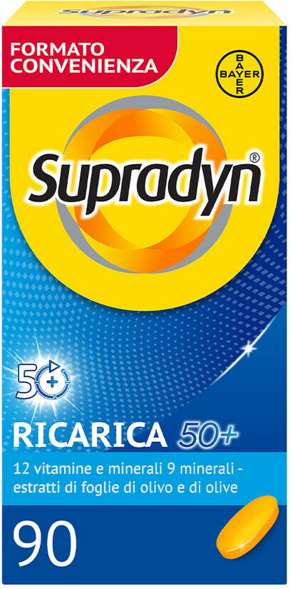 Bayer Spa Supradyn Ricarica 50+ Integratore Vitamine E Minerali Con Antiossidanti 90 Compresse Rivestite