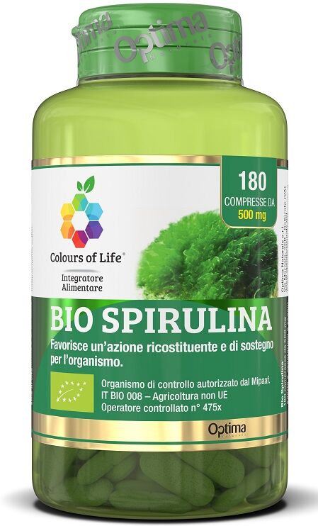 Optima Naturals Srl Bio Spirulina 180 Cpr Colours